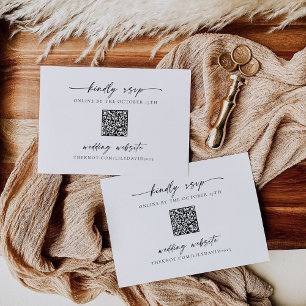 Pequeña Simple RSVP Minimalista con tarjeta de código QR