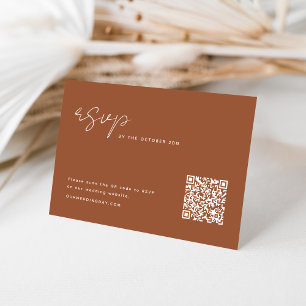 Pequeña Simple RSVP Minimalista con tarjeta de código QR