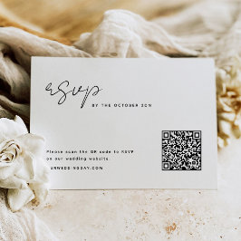Pequeña Simple RSVP Minimalista con tarjeta de código QR