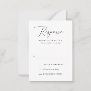 Pequeña Simple tarjeta RSVP de matrimonio elegante formal