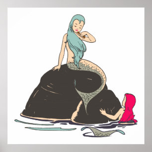 Pequeña sirena chicas Fantasy Fairytale arte