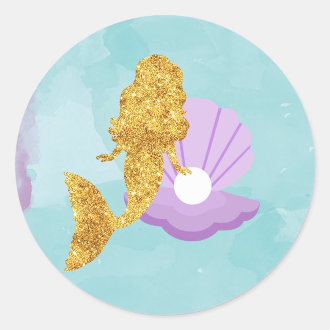 Pequeña sirena en el mar favorece a los Pegatinas (Anverso)
