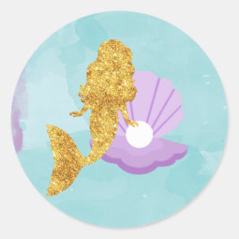 Pequeña sirena en el mar favorece a los Pegatinas