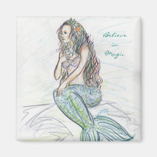 Pequeña sirena en imanes refrigeradores de Persona