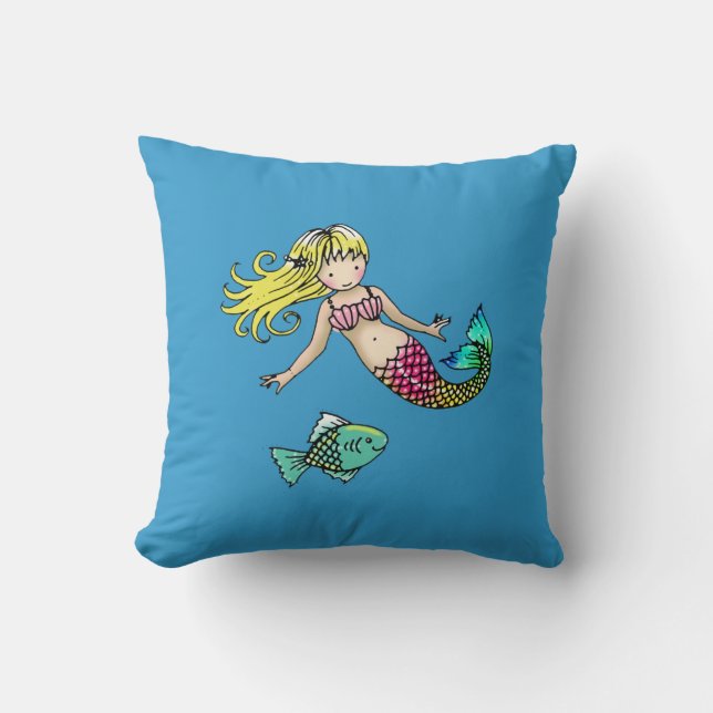 Pequeña sirena y almohada de pescado para los niño (Anverso)