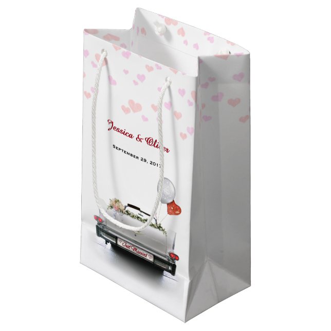 Pequeña Solo bolsa de regalo de coche Oldtimer casada (Angulo Anverso)