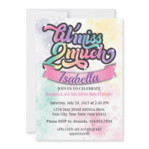 ¡Pequeña Srta. Dos Mucha Invitación De Cumpleaños!