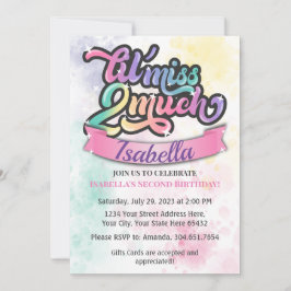 ¡Pequeña Srta. Dos Mucha Invitación De Cumpleaños!