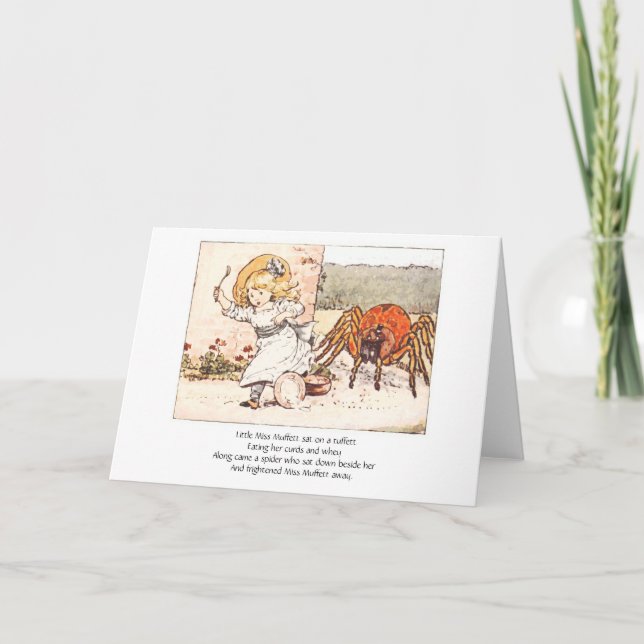 Pequeña Srta. Muffett y araña, tarjeta de (Anverso)