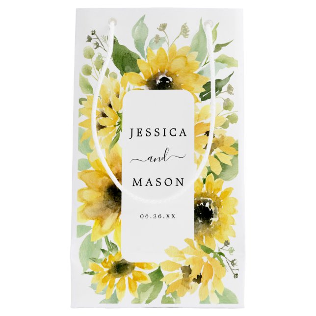 Pequeña Sunflower Garden Hotel Boda Bolsa de Regalo (Anverso)