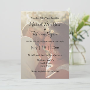 Pequeña Superposición de foto romántica Tarjeta de invitac