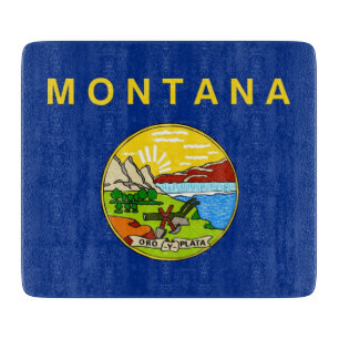 Pequeña tabla de corte con bandera de Montana