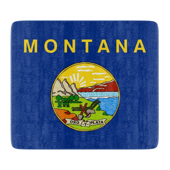 Pequeña tabla de corte con bandera de Montana (Anverso)