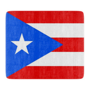 Pequeña tabla de corte con bandera de Puerto Rico