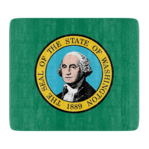 Pequeña tabla de corte con bandera de Washington
