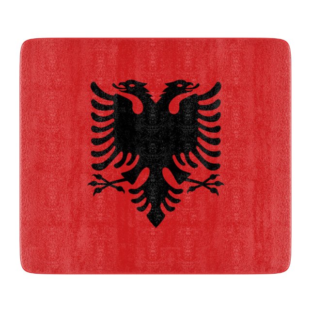 Pequeña tabla de corte de vidrio- bandera de Alban (Anverso)