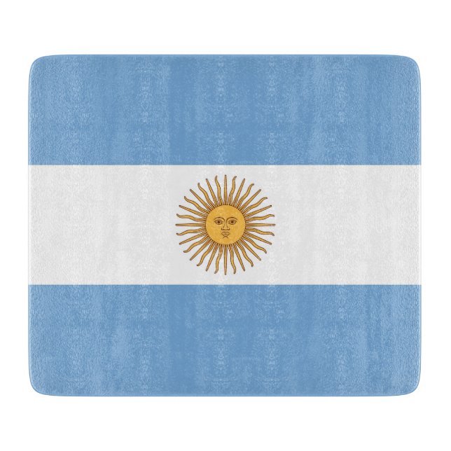 Pequeña tabla de corte de vidrio con bandera argen (Anverso)