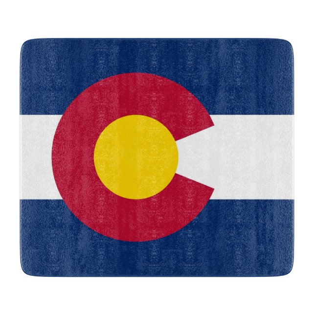 Pequeña tabla de corte de vidrio con bandera de Co (Anverso)