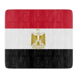 Pequeña tabla de corte de vidrio con bandera de Eg