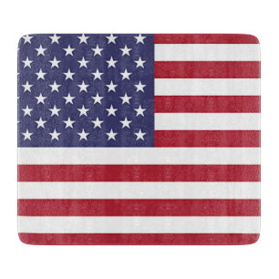 Pequeña tabla de corte de vidrio con bandera de Es