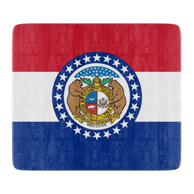 Pequeña tabla de corte de vidrio con bandera de Mi (Anverso)