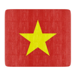 Pequeña tabla de corte de vidrio con bandera de Vi