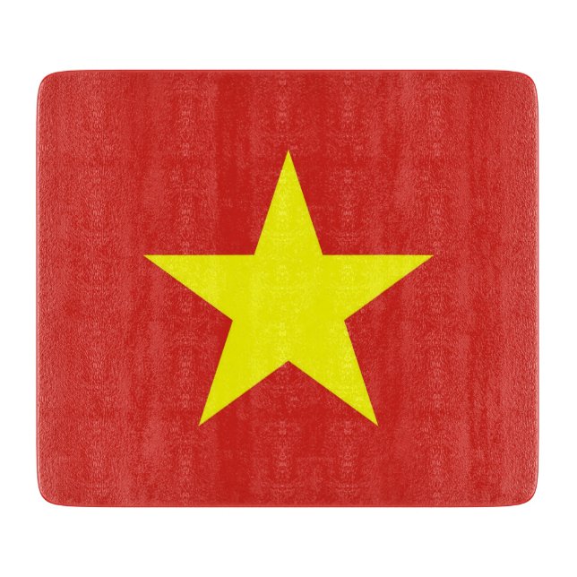 Pequeña tabla de corte de vidrio con bandera de Vi (Anverso)