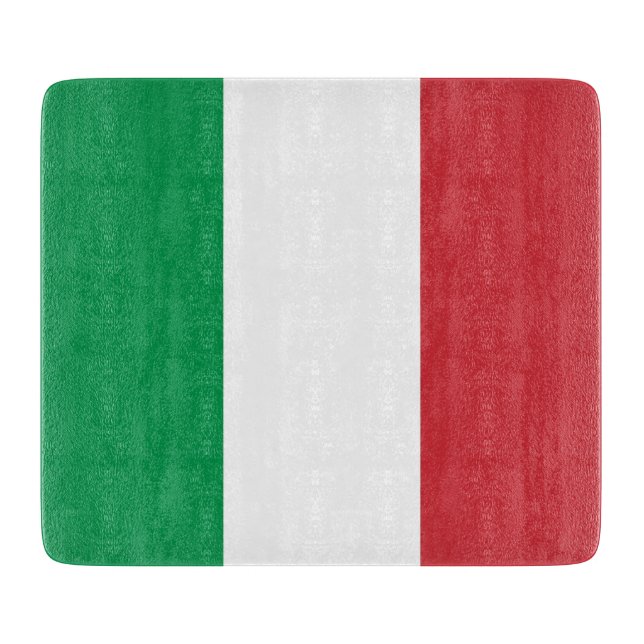 Pequeña tabla de corte de vidrio con bandera itali (Anverso)