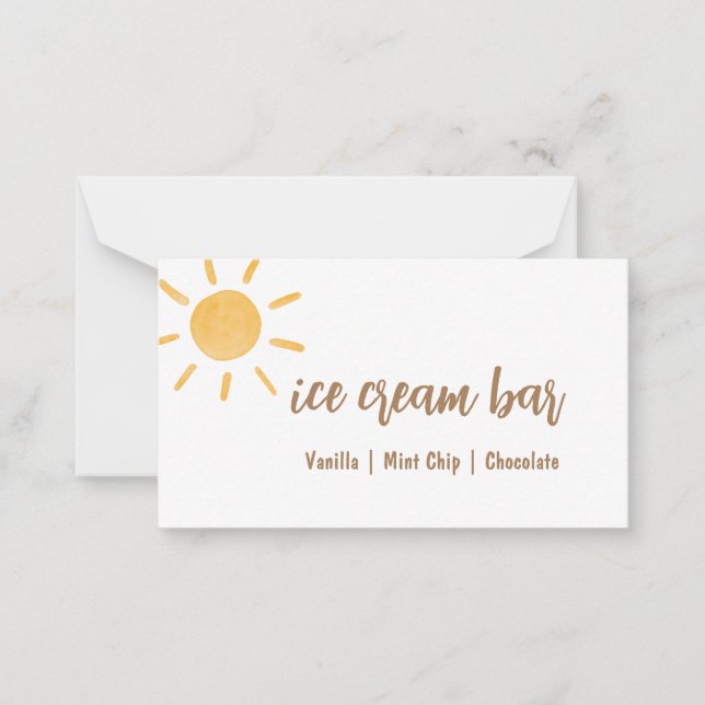 Pequeña Tarjeta Baby Shower Buffet Sunshine (Anverso)