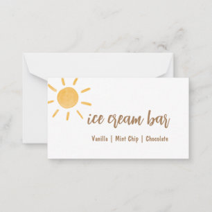 Pequeña Tarjeta Baby Shower Buffet Sunshine