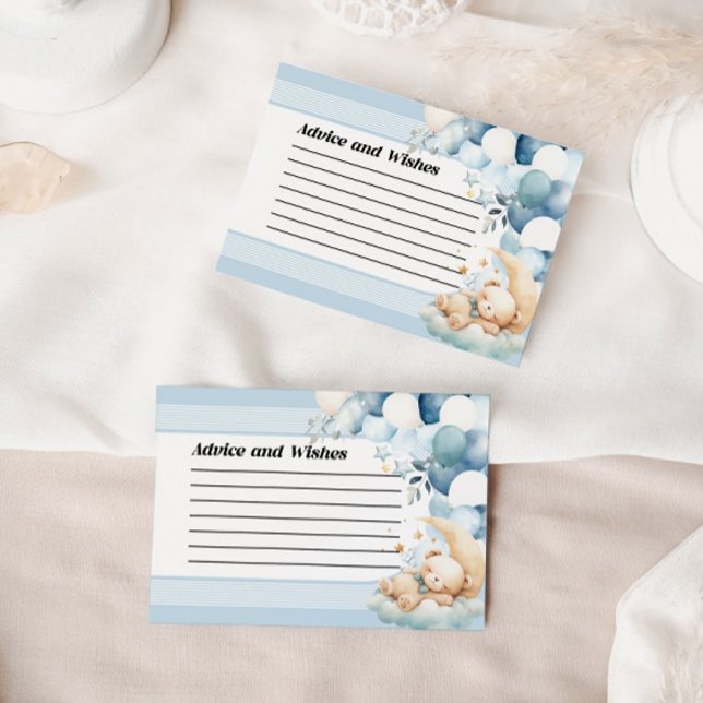 Pequeña Tarjeta Baby Shower de consejos y deseos azul (Subido por el creador)