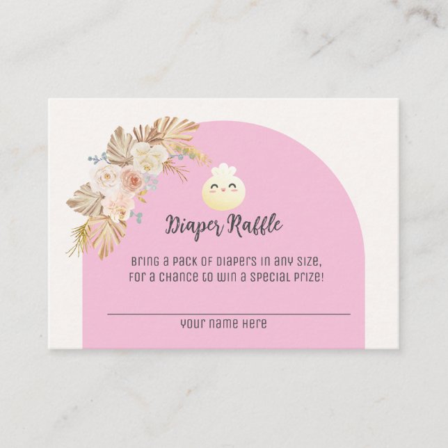 Pequeña tarjeta Baby Shower Diaper Raffle (Anverso)