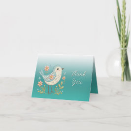 Pequeña tarjeta Bird Floral Embroidery Green Graci