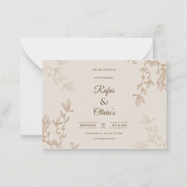 Pequeña tarjeta boda (Anverso)