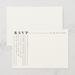 Pequeña Tarjeta Boda RSVP Minimalista blanca clásica moder