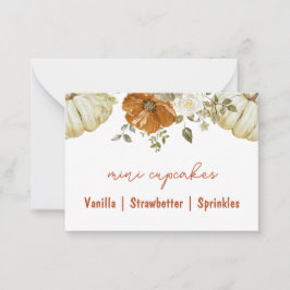 Pequeña Tarjeta Buffet Baby Shower de calabaza