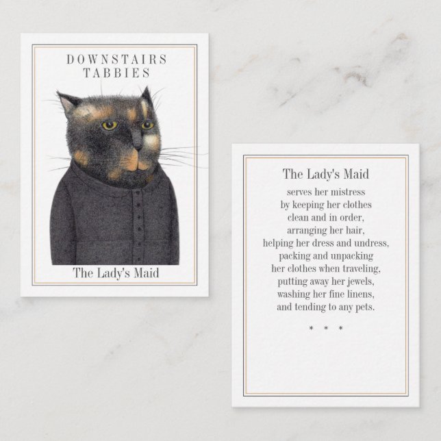 Pequeña Tarjeta comercial CAT MAID de LADY (Anverso / Reverso)