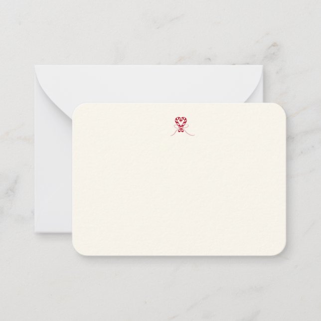 Pequeña Tarjeta con Corazón de Caramelo Adorable (Anverso)
