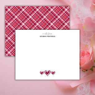 Pequeña Tarjeta con Corazones de Encaje Burgundy y Patrón 