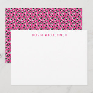 Pequeña Tarjeta con estampado de animal en rosa brillante