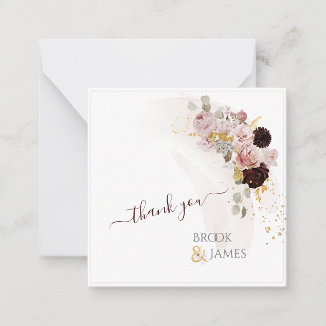 Pequeña Tarjeta con flores de otoño rústicas boho de PixDe (Anverso)