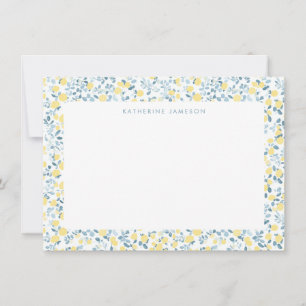 Pequeña Tarjeta con Monograma Limoncello Limones Amarillos