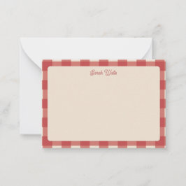 Pequeña Tarjeta con patrón de cuadros rojos