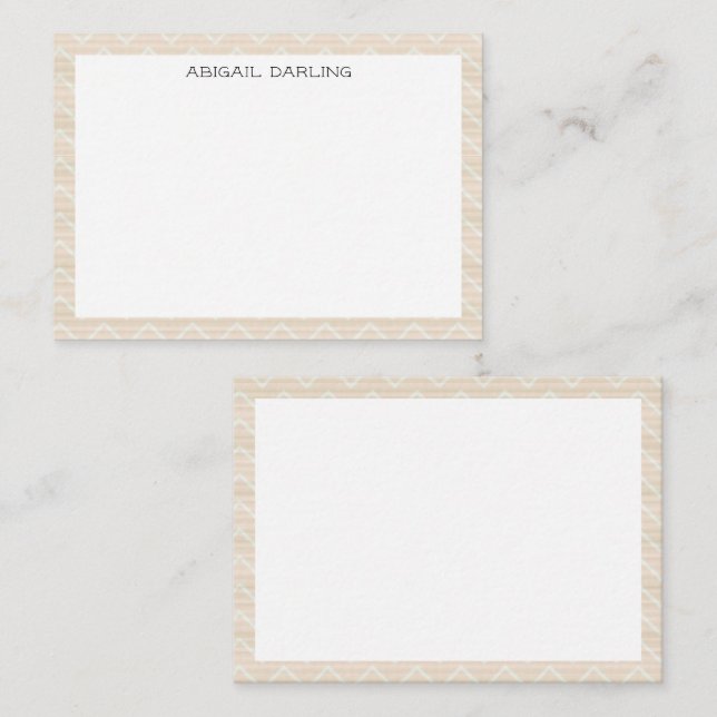 Pequeña Tarjeta con textura Chevron Zig Zag (Anverso / Reverso)