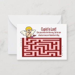 Pequeña Tarjeta Cupid Maze el día de San Valentín