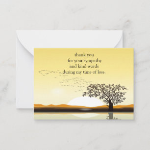 Pequeña Tarjeta de agradecimiento a Flying Bird When Sunse