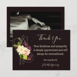 Pequeña Tarjeta de agradecimiento a funeral de la Flor Púr