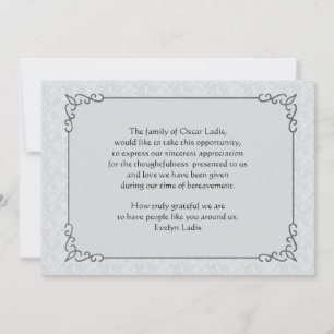 Pequeña Tarjeta de agradecimiento a Gray Mist Bereavement