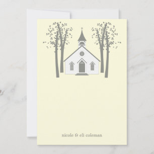 Pequeña Tarjeta de agradecimiento a la capilla de Boda de 