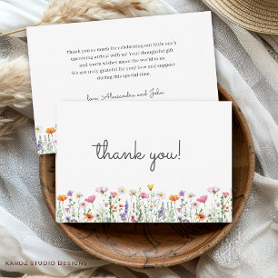 Pequeña Tarjeta de agradecimiento a la ducha de flores sil